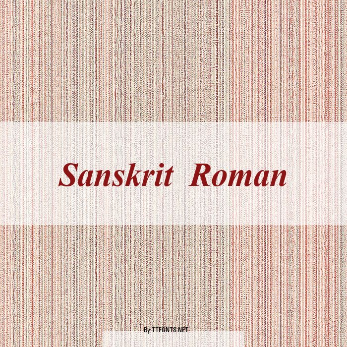 Sanskrit  Roman example