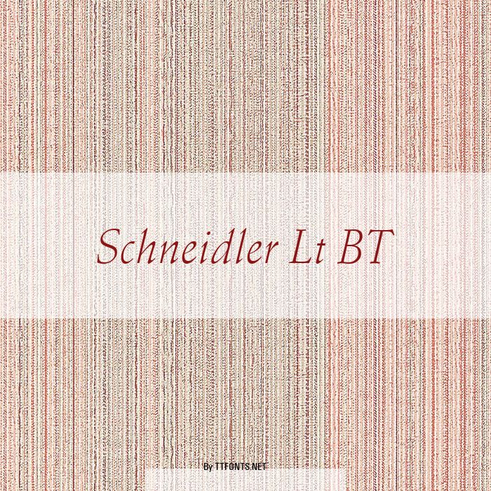 Schneidler Lt BT example