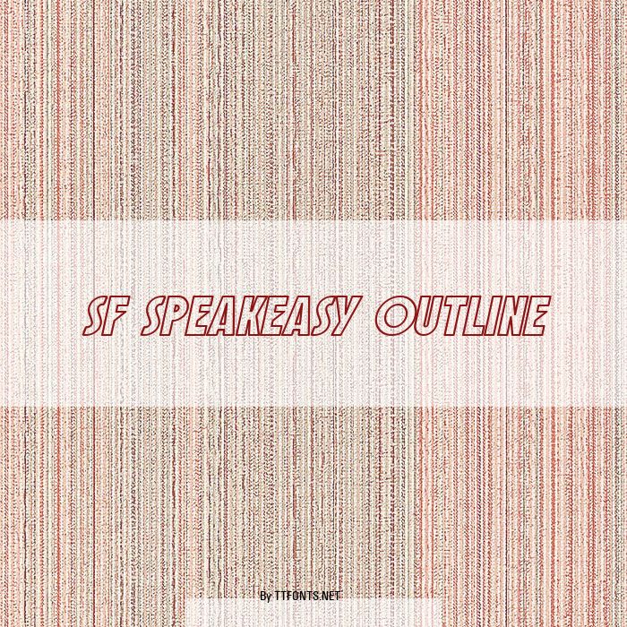 SF Speakeasy Outline example