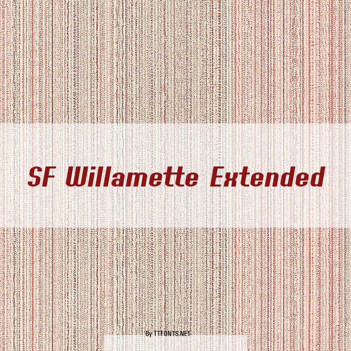 SF Willamette Extended example