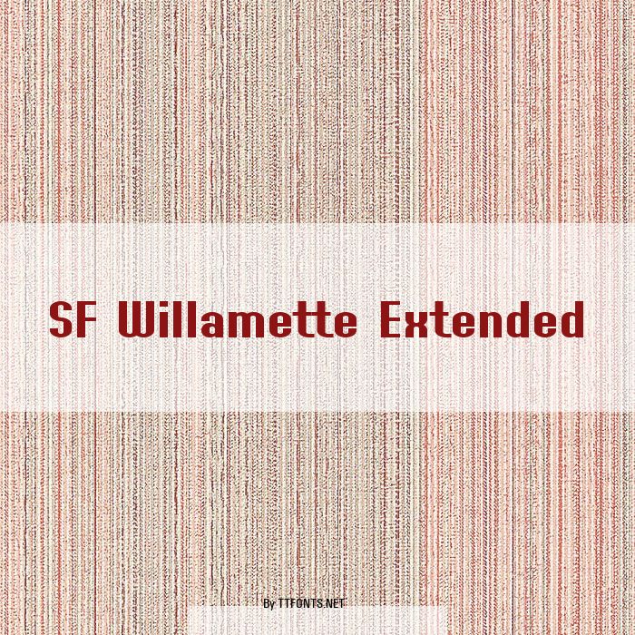SF Willamette Extended example