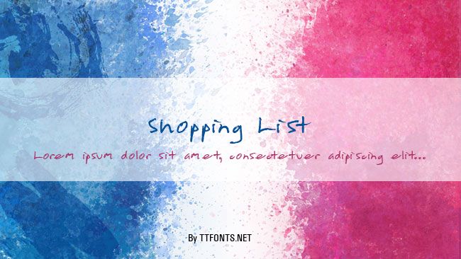 Shopping List example