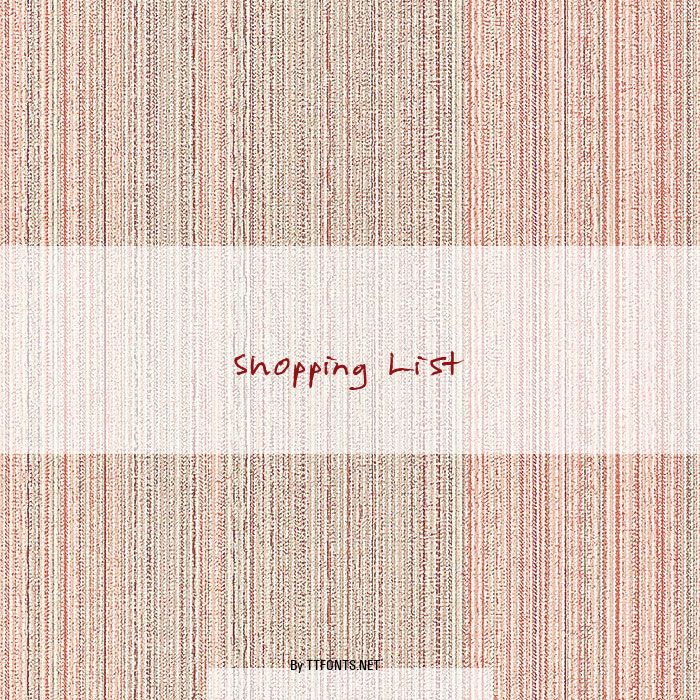 Shopping List example