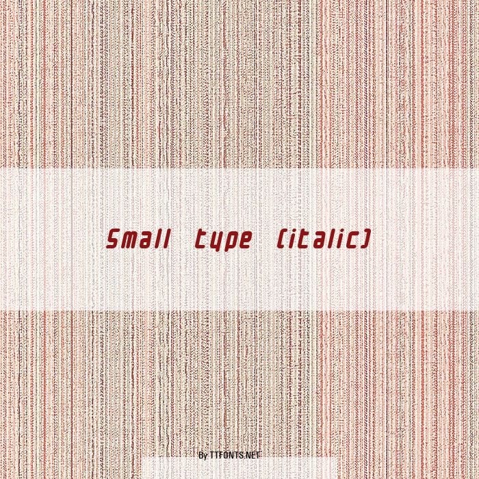 Small type (italic) example