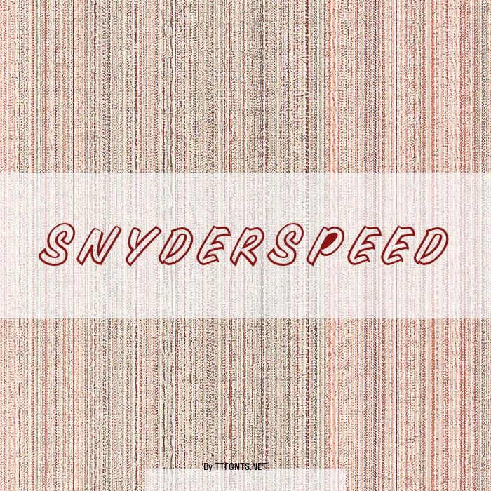 SnyderSpeed example