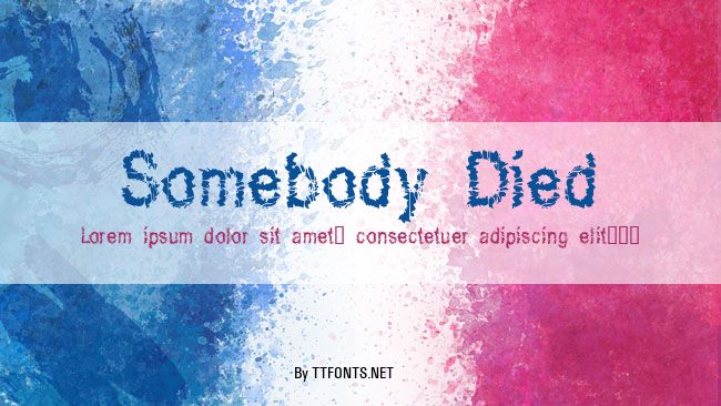 Somebody Died example