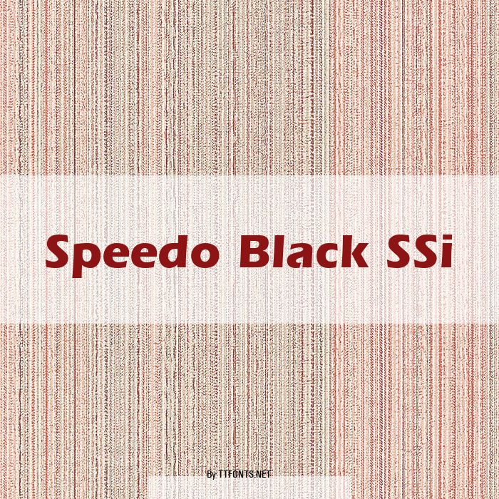 Speedo Black SSi example