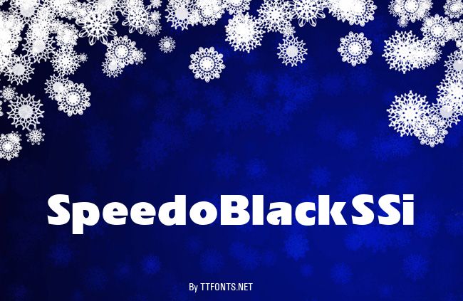 Speedo Black SSi example