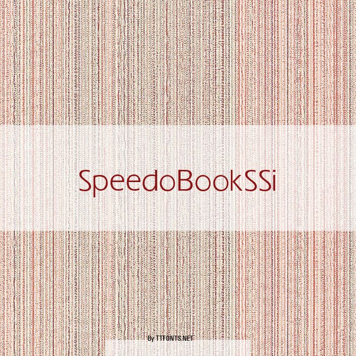 Speedo Book SSi example