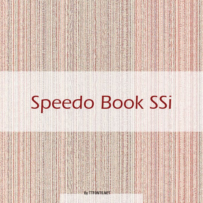 Speedo Book SSi example