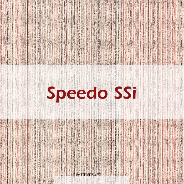 Speedo SSi example