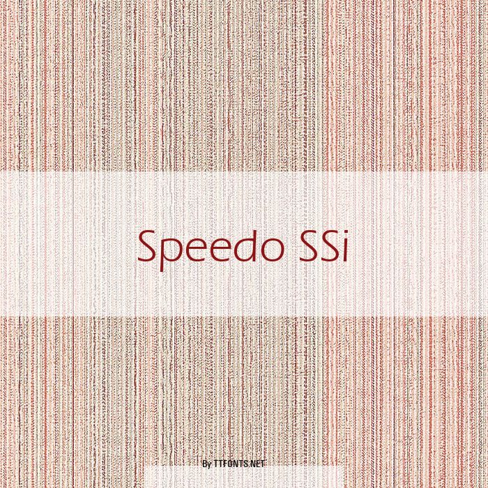 Speedo SSi example