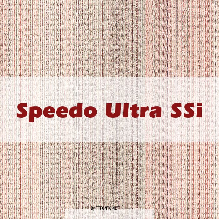 Speedo Ultra SSi example