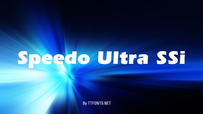 Speedo Ultra SSi example