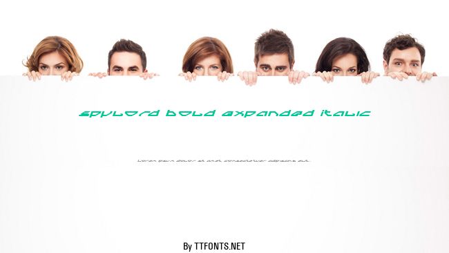Spylord Bold Expanded Italic example