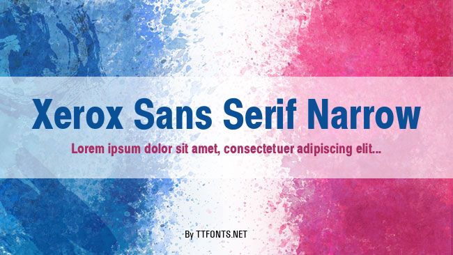 Xerox Sans Serif Narrow example