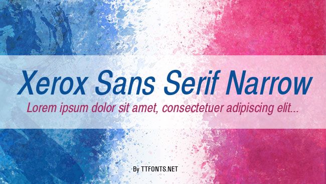 Xerox Sans Serif Narrow example