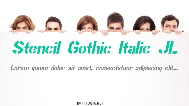 Stencil Gothic Italic JL example