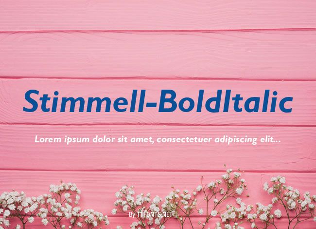 Stimmell-BoldItalic example