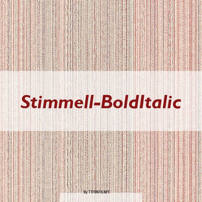 Stimmell-BoldItalic example