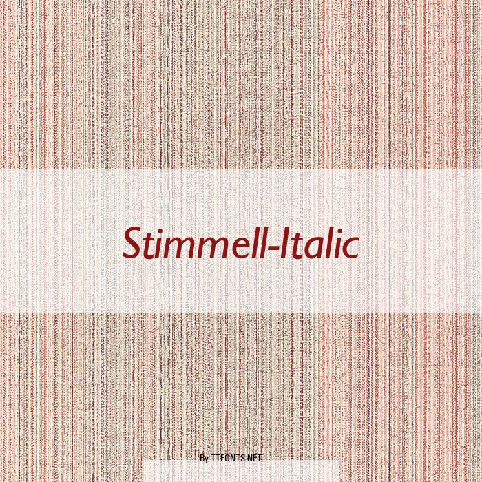 Stimmell-Italic example