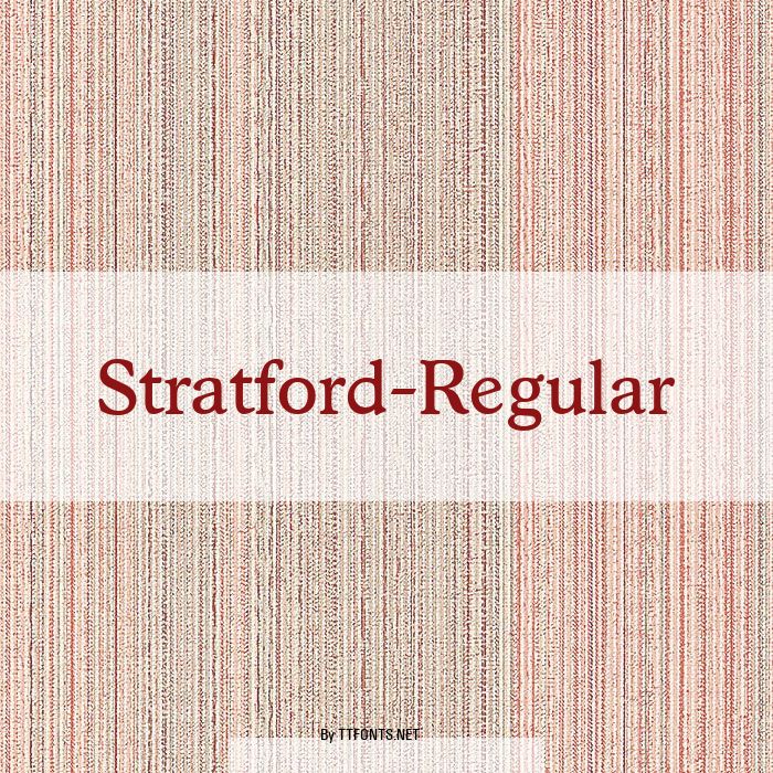 Stratford-Regular example