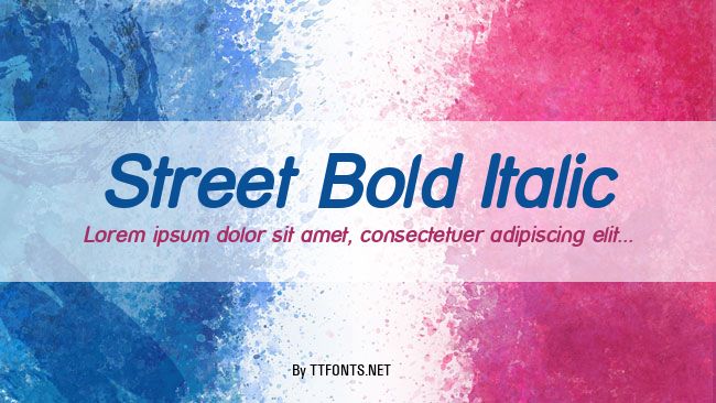 Street Bold Italic example