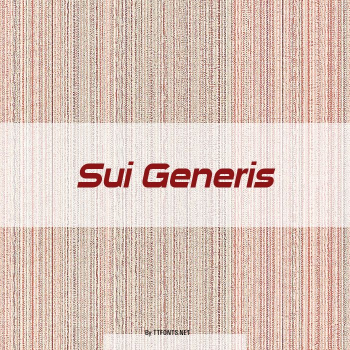 Sui Generis example