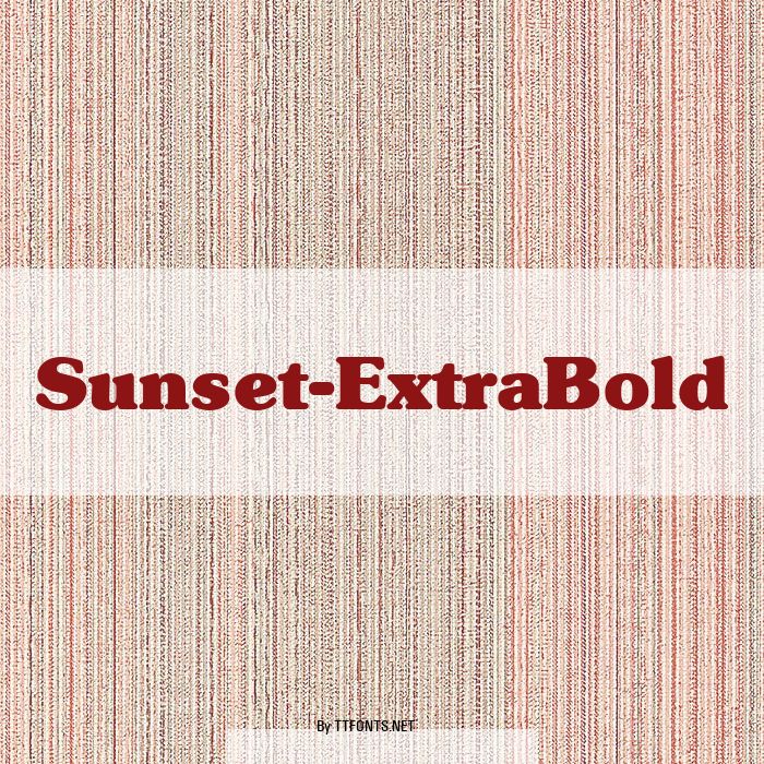 Sunset-ExtraBold example