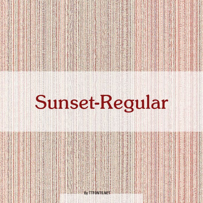 Sunset-Regular example
