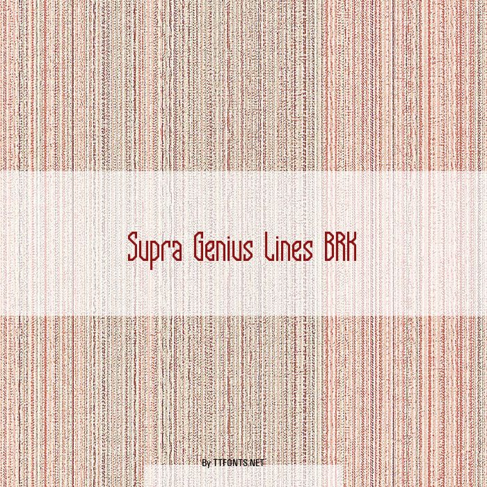 Supra Genius Lines BRK example