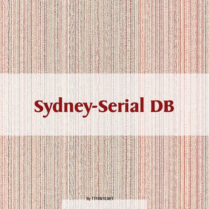 Sydney-Serial DB example