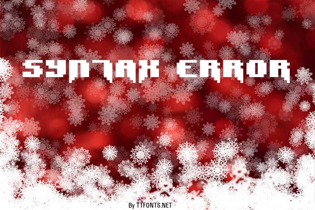 Syntax Error example