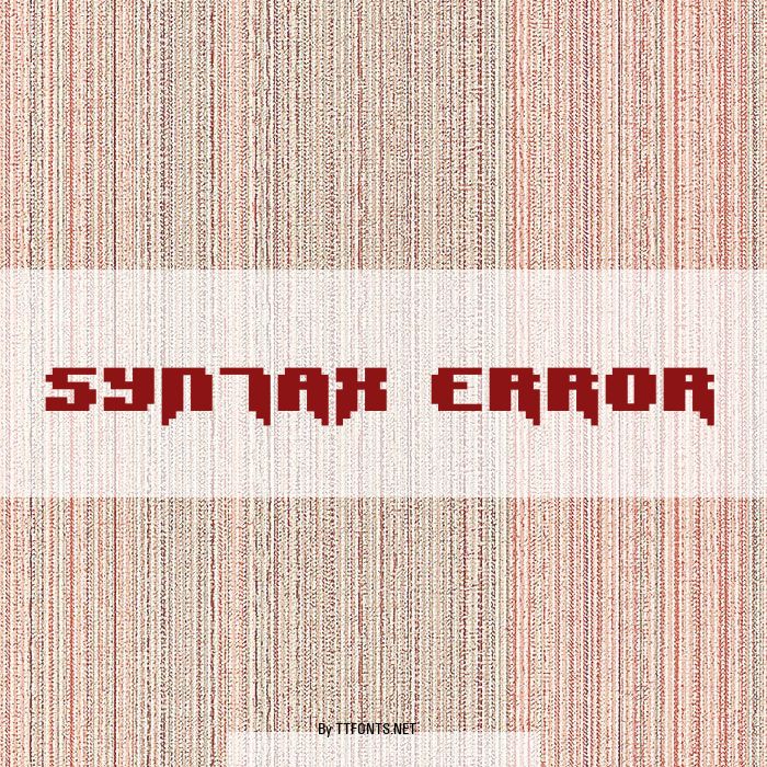 Syntax Error example