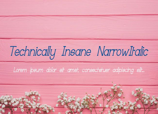 Technically Insane NarrowItalic example