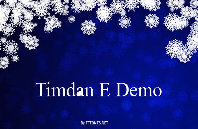 Timdan E Demo example