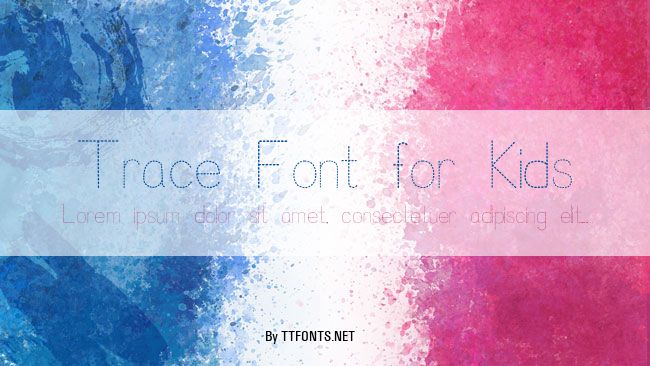 Trace Font for Kids example