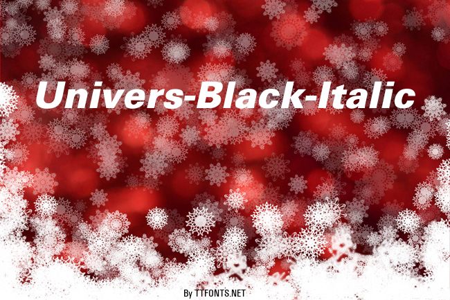 Univers-Black-Italic example