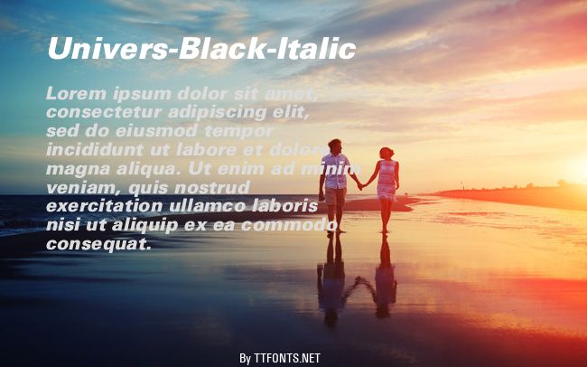 Univers-Black-Italic example