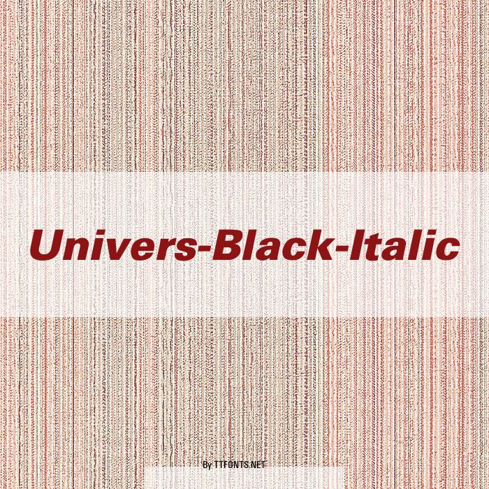 Univers-Black-Italic example
