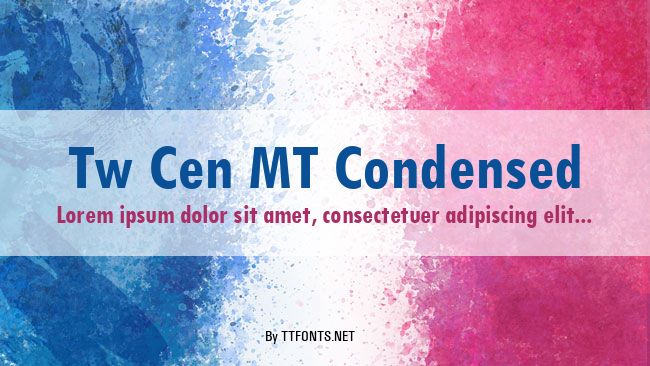 Tw Cen MT Condensed example
