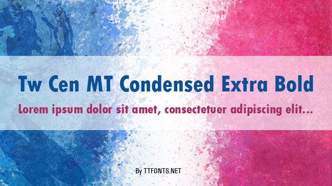Tw Cen MT Condensed Extra Bold example