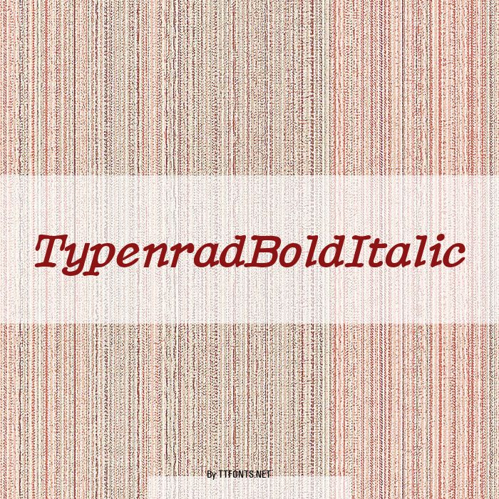 TypenradBoldItalic example