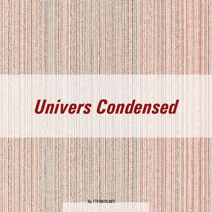 Univers Condensed example