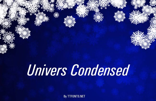 Univers Condensed example