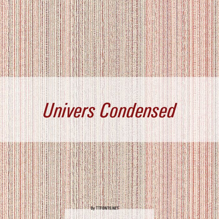 Univers Condensed example