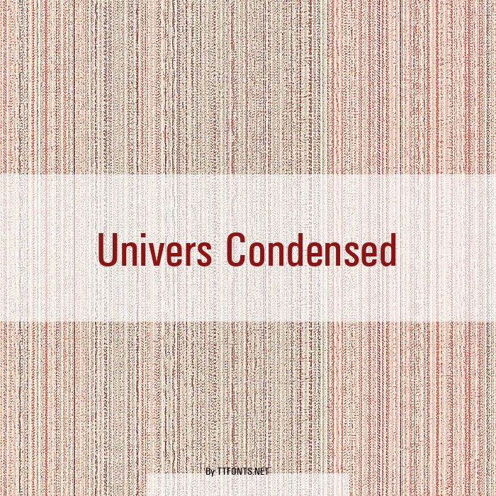 Univers Condensed example