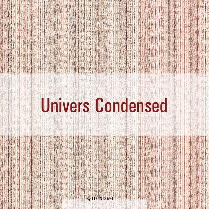 Univers Condensed example