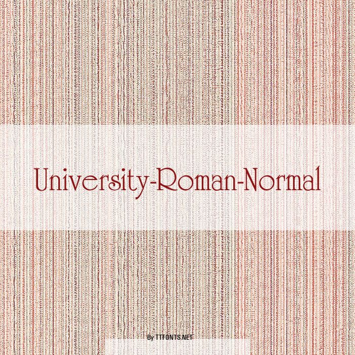 University-Roman-Normal example