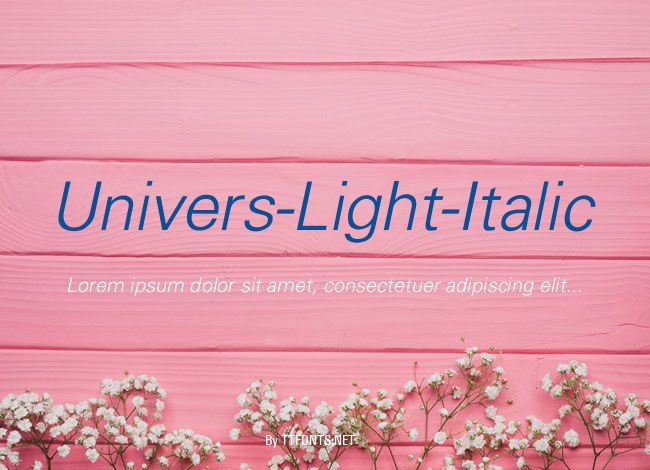 Univers-Light-Italic example